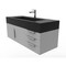 Castello Usa Nile 48" Wall Mounted Gray Vanity With Black Top And Brushed Nickel Handles CB-MC-48G-BN-2053-BL - alternate 8